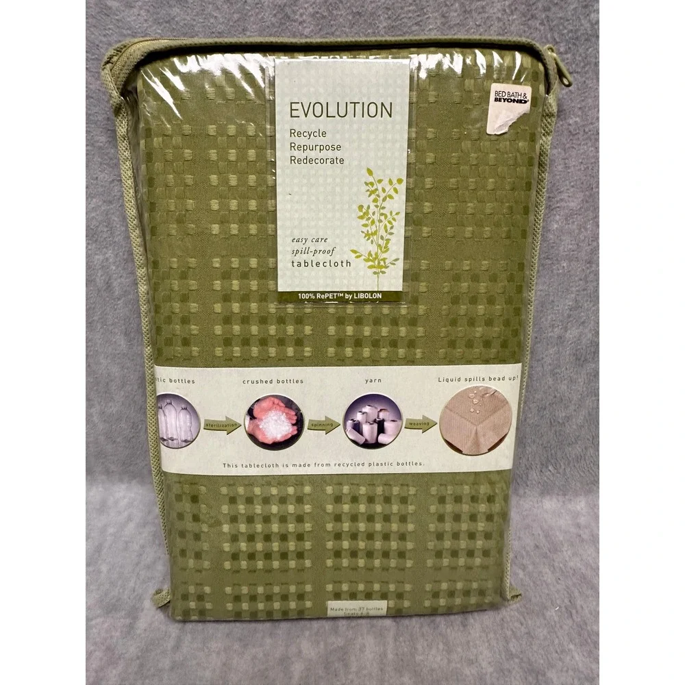 Evolution Tablecloth Green Safe 60x84 Oblong Spill-Proof Recycled Sustainable
